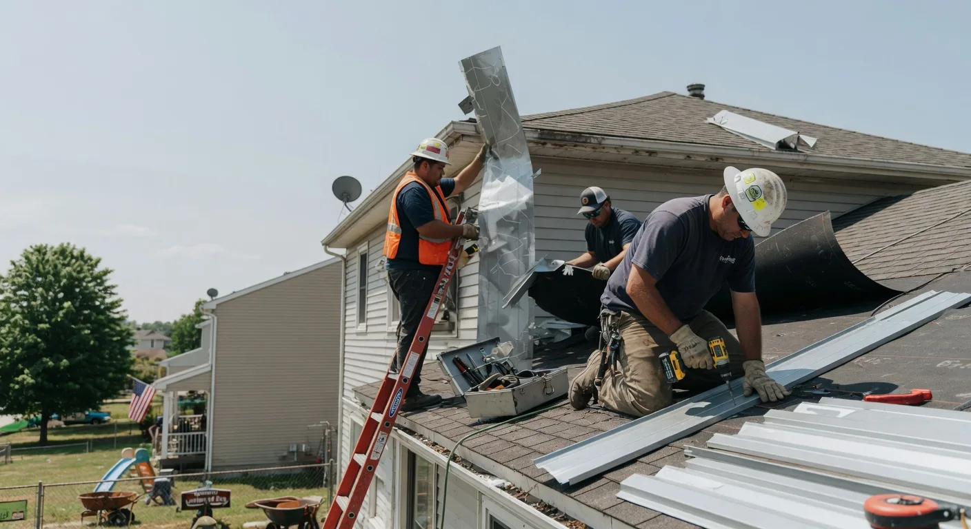Storm Damage Metal Roof Repair in Elkville, IL